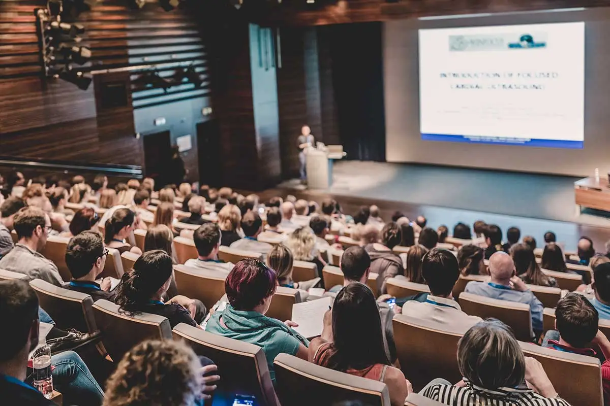 Students attending a lecture at University