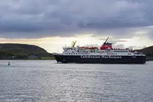 The Caledonian MacBrayne ferry "Isle of Mull" in Oban harbour