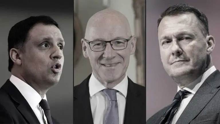 Anas Sarwar, John Swinney, Russell Findlay