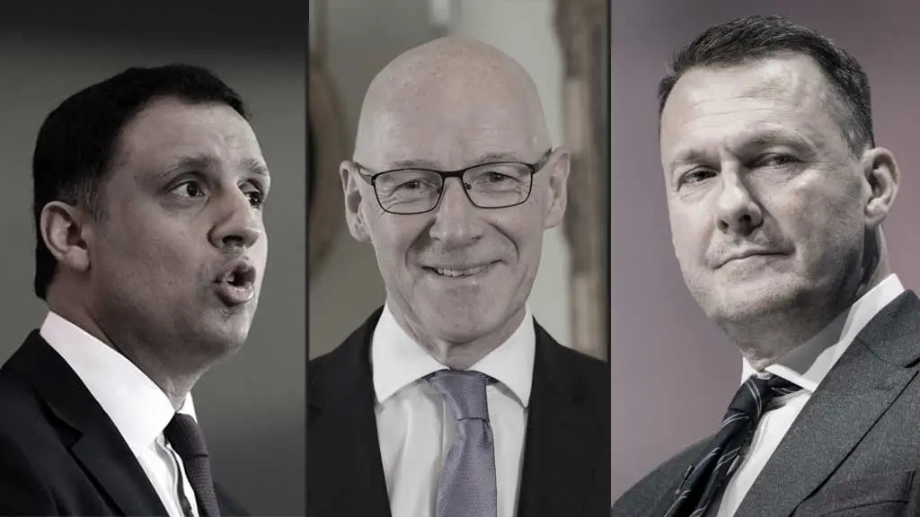 Anas Sarwar, John Swinney, Russell Findlay