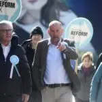 Cowdenbeath candidate Mark Davies campaigning with Reform Scotland leader Malcolm Offord