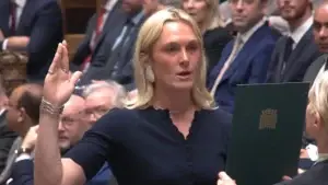 Lara Bird-Leakey taking her oath in the House of Commons