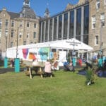 The Edinburgh International Book Festival in 2024, at its new home at the University of Edinburgh's Futures Institute