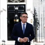 Andy Burnham giving his first speech as Prime Minister